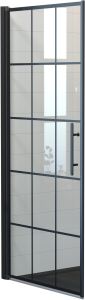 Suihkuovi Camargue Skärgård Kirkas/Musta Ruudukko 70 x 198 cm