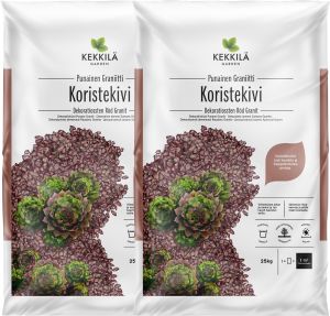 2 kpl koristekivi Kekkilä punainen graniitti 25 kg