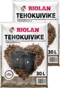 2 kpl Tehokuivike Biolan turpeeton 30 l