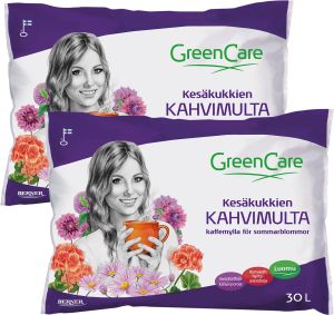 2 kpl Kesäkukkien kahvimulta Greencare 30 l
