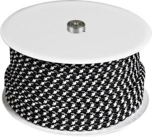 Kangaspäällysteinen kaapeli Halo Design mustavalkoinen 25 m x 0,75 mm