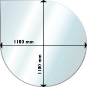 Suojalevy Lattialle Aduro Lasi Pisaranmuotoinen 1100 x 1100 mm