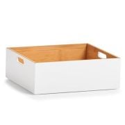 Puulaatikko Zeller Bambu Valkoinen 30 x 27 x 10,5 cm