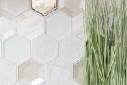 Mosaiikkilaatta Fliesen Hexagon 3D 26,5 x 30,6 cm, valkoinen