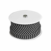 Kangaspäällysteinen kaapeli Halo Design musta/valkoinen 25 m x 0,75 mm