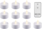 LED-minikynttilä kauko-ohjattava 10 kpl