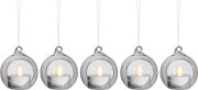 LED-valopallo savunharmaa 5 kpl