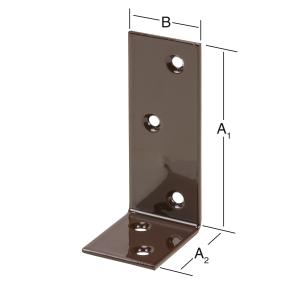 Kulmarauta 180 x 120 x 40 mm teräs ruskea