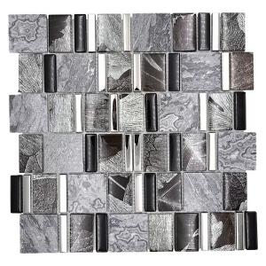 Mosaiikki Multiformat Crystal Mix XCM NIKO10 Harmaa/Musta 29,8 x 29,8 cm