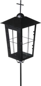 Hautalyhty metallivarrella 58 cm musta