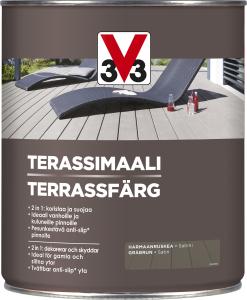 Terassimaali V33 Harmaanruskea 5 L