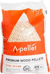 Puupelletti A-pellet Premium 6 mm 15 kg