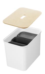 Lajitteluastiasetti Smartstore Collect 76 l Valkoinen Vanerikannella
