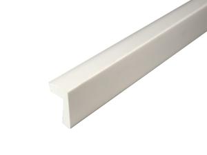 Reunalista Dione valkoinen muovi 42 x 28 x 2200 mm