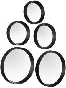 Sisustuspeilisetti Mirrors and More Lia Musta 5 kpl