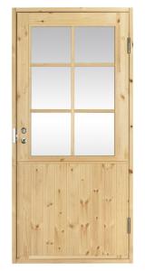 Mökkiovi Kaskipuu ML4A 9 x 19 lasilla puuvalmis 9 x 19 Oikea