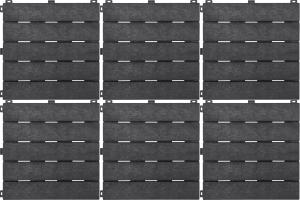 6 kpl Terassilaatta Multyhome harmaa 30 x 30 cm